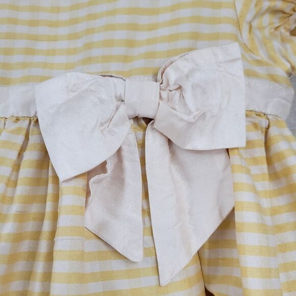 Simi Silk Butter Yellow Gingham Dress Infant Baby Girls Size 18mo - Picture 2 of 15
